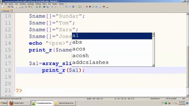 Array Slice and Array Merge Function In PHP Tamil смотреть онлайн