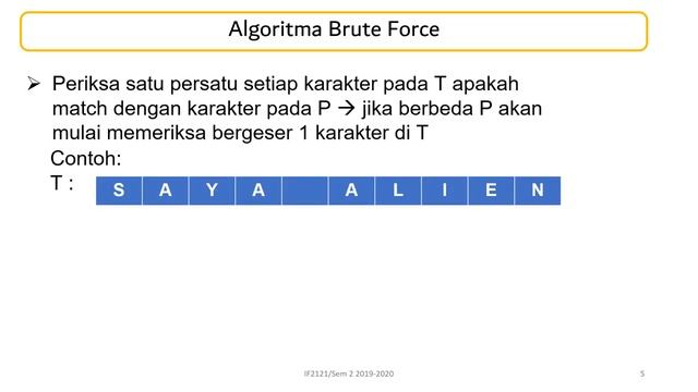 Pencocokan String (String/Pattern Matching) Bagian I: Pengantar + Brute Force смотреть онлайн
