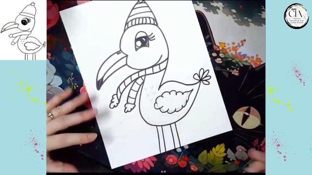 How to Draw a Flamingo | Quirky and Cute Directed Drawings Part 2 смотреть онлайн