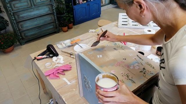 ДЕКУПАЖ мебели своими руками | СТИЛЬНЫЙ ПРЕДМЕТ из старой тумбы