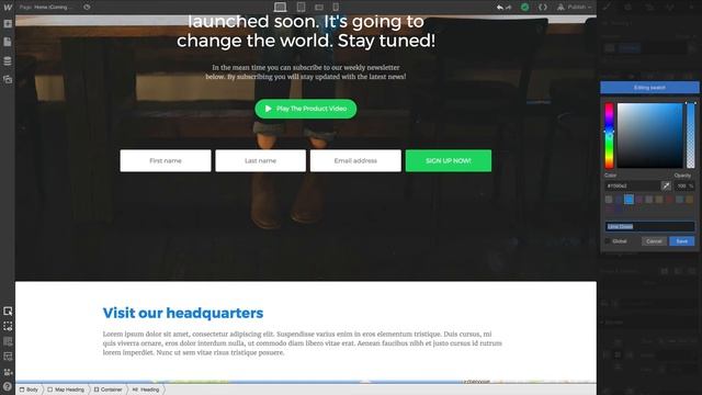 Using the color picker and global swatches - Webflow tutorial (using the Old UI) смотреть онлайн