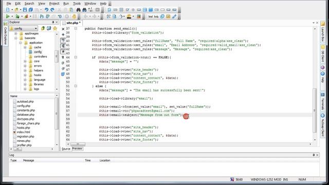 CodeIgniter Tutorials: Basic Website - Email Library (Sending Email) (Part 8/8) смотреть онлайн