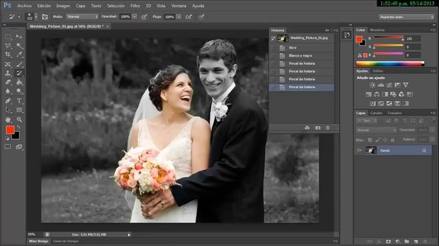 Photoshop CS6 Introductorio 14- Herramienta PIncel de Historia - History Pencil смотреть онлайн