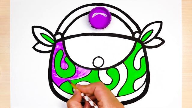 Drawing Glitter Bag, Painting and Coloring for Kids | Let's draw, paint together | Art and learn смотреть онлайн