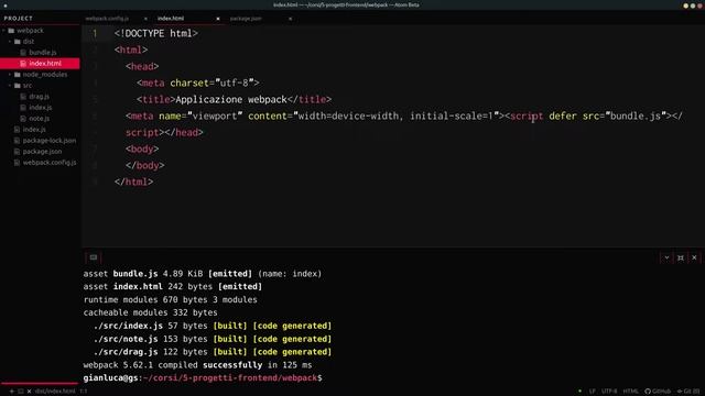 [ITA] Webpack 5 - Creare il file index.html con html-webpack-plugin (6) смотреть онлайн