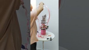 Как сделать своими руками композицию,цветы в коробке с прозрачным шаром. DIY