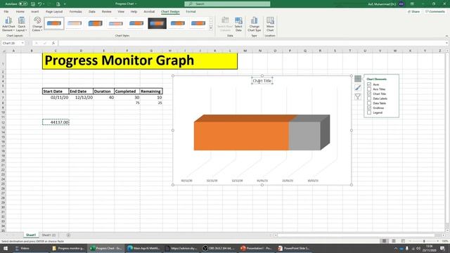 How to Create Progress Monitoring Gantt Chart Graph in Excel смотреть онлайн