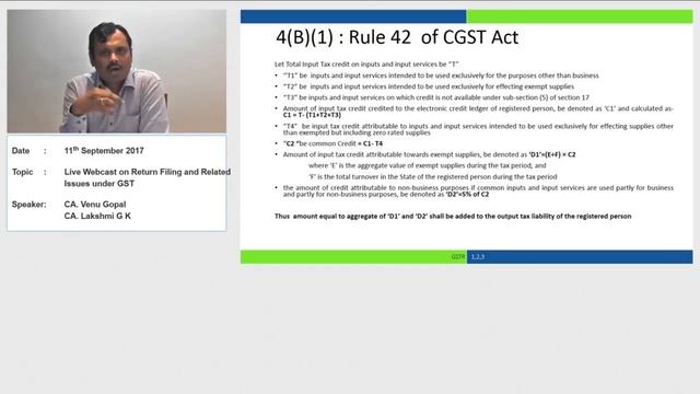 GST Return Filing Webinar by ICAI - GSTR 1, 2 & 3 смотреть онлайн