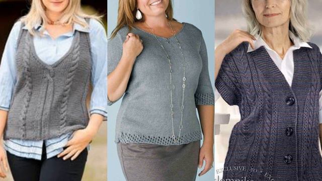 МОДНЫЕ ВЯЗАНЫЕ ВЕЩИ ДЛЯ ЖЕНЩИН 55+65+💕 ВЯЗАНЫЕ ИДЕИ ОБРАЗОВ С ПЛАТЬЯМИ КОФТАМИ КАРДИГАНАМИ💕 смотреть онлайн