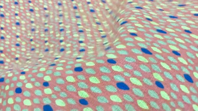 Вафельная ткань «Разноцветная капель на оранжевом», сорт2