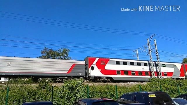 Электровоз 2ЭС4К - 066 с Двухэтажным поездом #036С 