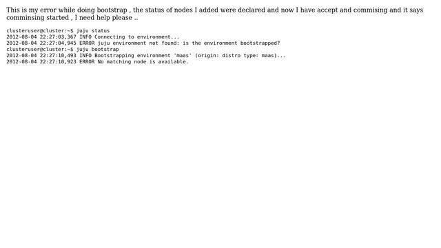 Ubuntu: "No matching node is available." error when trying to bootstrap juju смотреть онлайн