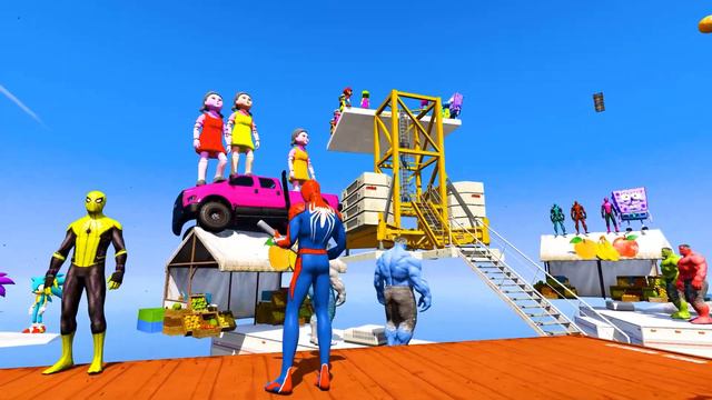 GTA 5 Epic Ragdolls | Spiderman and Cartoon Heroes Jumps/Fails Episode 210 (Euphoria Physics) смотреть онлайн