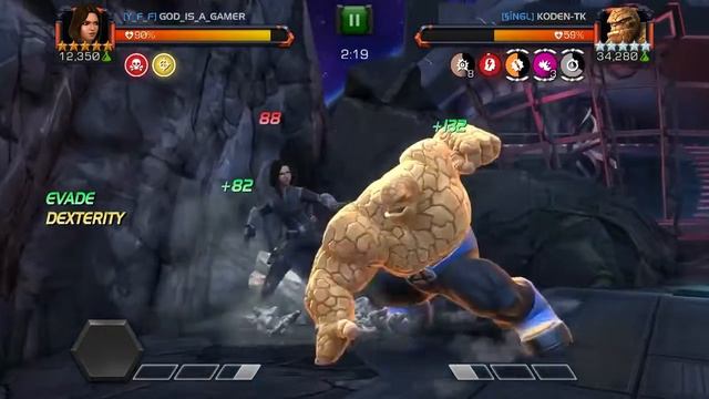 QUAKE VS THING - mix master node quake’n’shake - MARVEL CONTEST OF CHAMPIONS смотреть онлайн