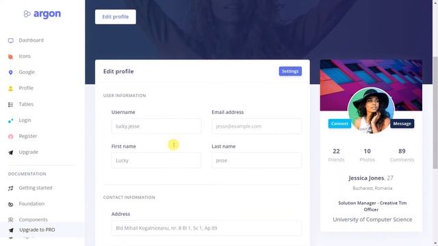 Argon Dashboard Free Bootstrap 4 Html Template - By Creative Tim смотреть онлайн