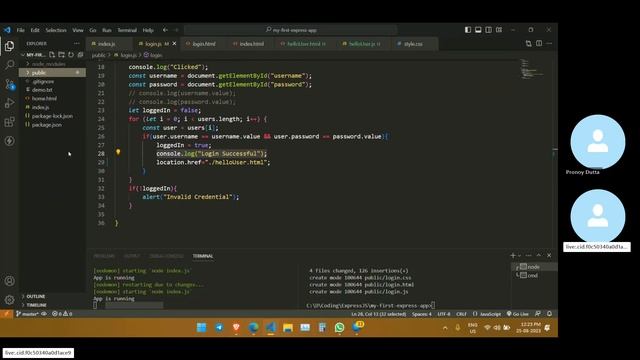 Day-22 Express JS: Static serving frontend and login смотреть онлайн