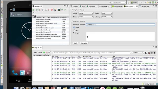 call and send sms using android studio emulator смотреть онлайн
