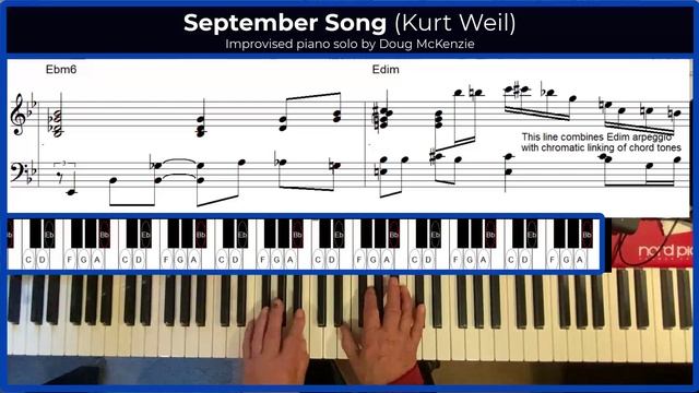 September Song (Kurt Weill) - Jazz piano transcription/tutorial смотреть онлайн