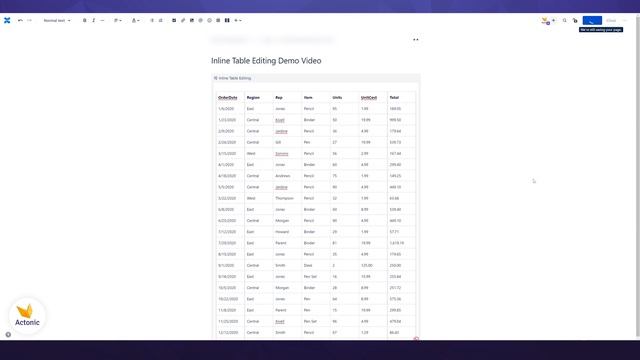 Edit table cells quick & easy in Confluence | How to use Inline Table Editing | Actonic GmbH смотреть онлайн