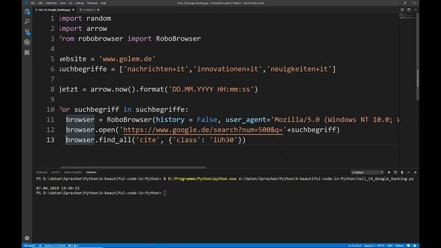 Python lernen, #14 Google Ranking Check смотреть онлайн