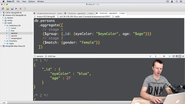 14 Aggregation Example 6 swap $match and $group - MongoDB Aggregation Tutorial смотреть онлайн