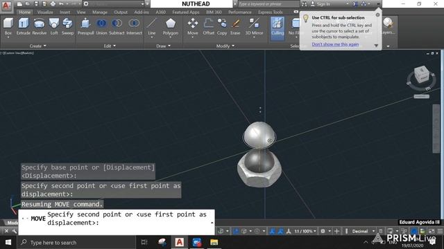 NUTHEAD DETAILS (3D Autocad Drawing) смотреть онлайн