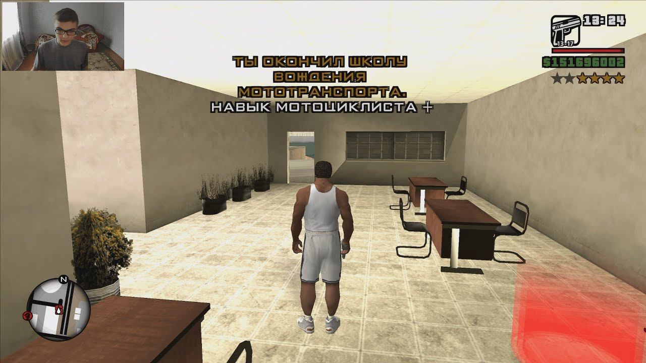 GTA San Andreas на 100%, #76: мотошкола смотреть онлайн
