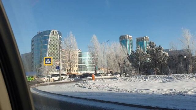 Зимняя Астана/дороги улицы столицы/ на такси/едем в Океанариум смотреть онлайн