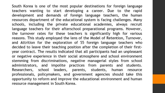 The Relationship between Teachers’ Turnover Rate and Career Decision in South Korea A Study of Priv смотреть онлайн