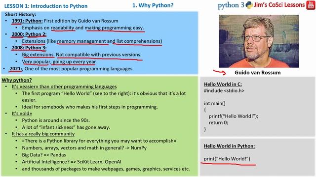 PYTHON - LESSON 1 - PART 1/5 - Why Python? смотреть онлайн