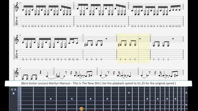 ( Best Guitar Lesson ) Marilyn Manson - This Is The New Shit ( slow speed for lesson ) смотреть онлайн
