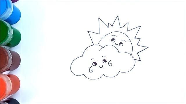 Сурет салу күн мен бұлт | Как нарисовать облако и солнце | How to draw a cloud and the sun смотреть онлайн