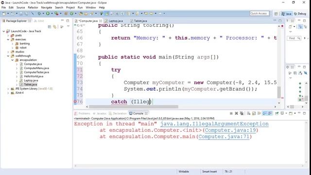 LaunchCode Java Track - Exceptions смотреть онлайн