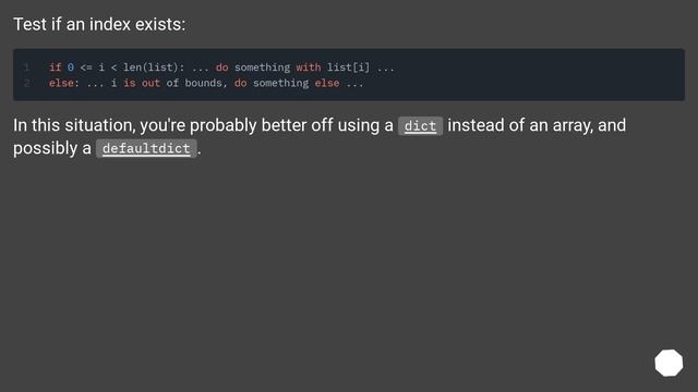 Test if an index of a list exists смотреть онлайн