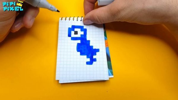 Маленький ПИНГВИНЕНОК рисуем по клеточкам (PENGUIN)MINI PIXEL ART