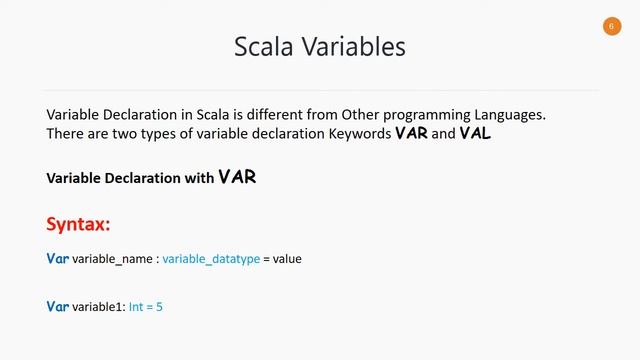 VAR & VAL | Declare a variable in SCALA | Types of variable Declaration смотреть онлайн
