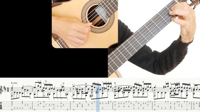 Air on the G string (J.S Bach), Guitar lesson, sheet and tab смотреть онлайн