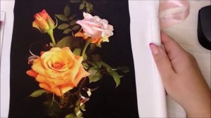 ВЫШИВКА ЛЕНТАМИ  РОЗЫ ПО ПРИНТУ УРОК № 1, ВЫШИВАЕМ БУТОН И МАЛЕНЬКУЮ РОЗУ