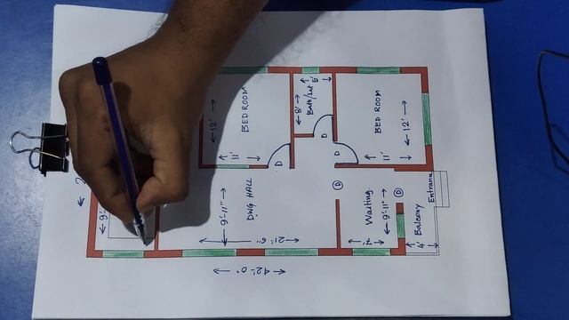 1008 sqft house plan II 24 x 42 ghar ka naksha II 24 x 42 house design смотреть онлайн