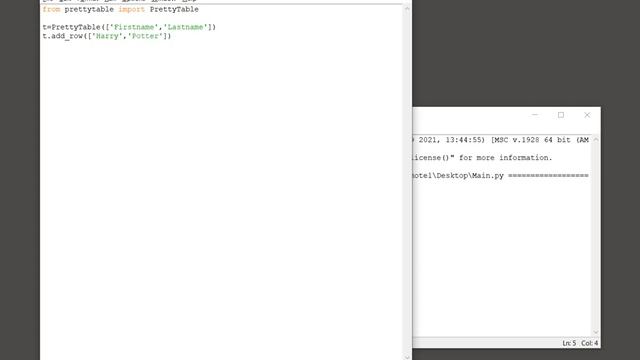 Python prettytable - Print tabulated data смотреть онлайн