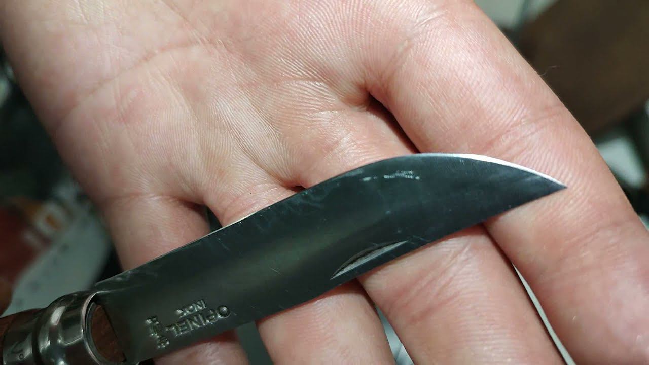 Заточка ножа Опинель №8, правка ножа на руках смотреть онлайн