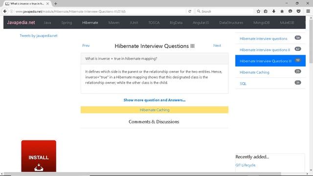 What is inverse = true in hibernate mapping?
| javapedia.net смотреть онлайн