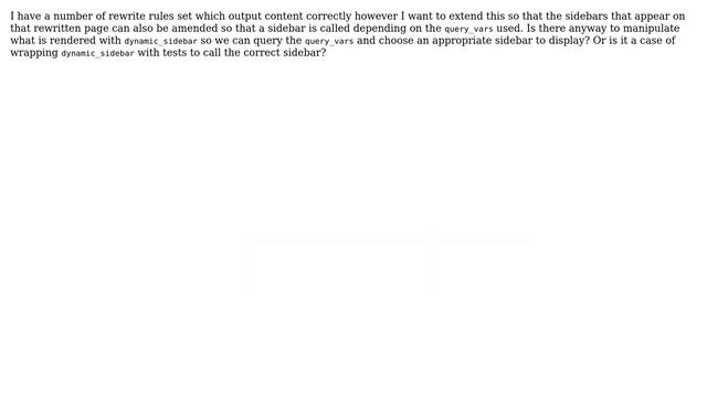 Wordpress: Change Sidebar for rewritten page смотреть онлайн