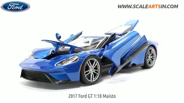 2017 Ford GT blue 1:18 Maisto diecast scale model car scaleartsin смотреть онлайн