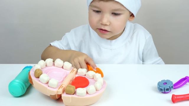 Плей До мистер Зубастик Играем в стоматолога c Плей До Зубастик PlayDoh Dr. Drill and Fill смотреть онлайн