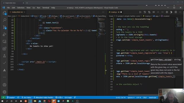 Vue js full course #11 Twitter project, show tweets | How to build a single page application смотреть онлайн