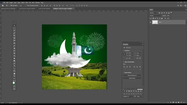 Pakistan independence day poster design for social media l Photoshop cc смотреть онлайн