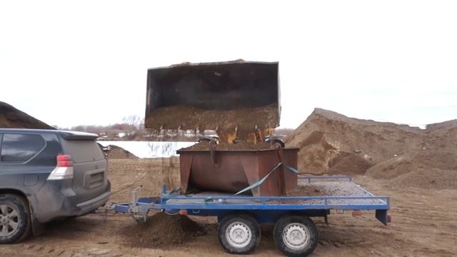 Загрузка и перевозка граф массы на легковом прицепе БАГЕМ смотреть онлайн