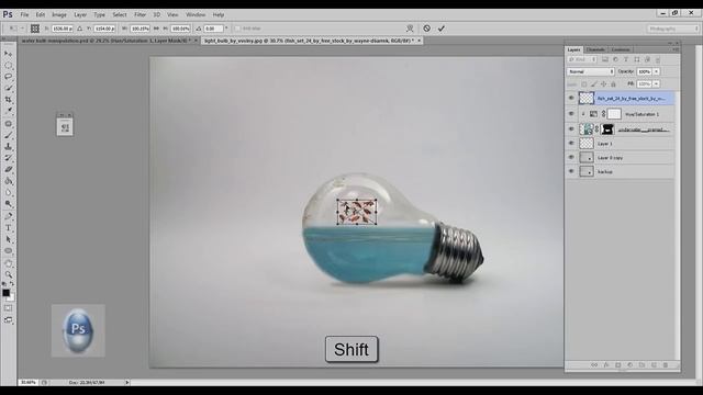 АКВАРИУМ В ЛАМПОЧКЕ. Фантазия в Фотошопе CS6. (Photoshop CS6) смотреть онлайн