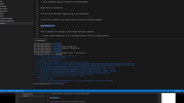 How to install ZeroTier docker in Google Cloud Shell. but how to run it from $HOME folder? смотреть онлайн